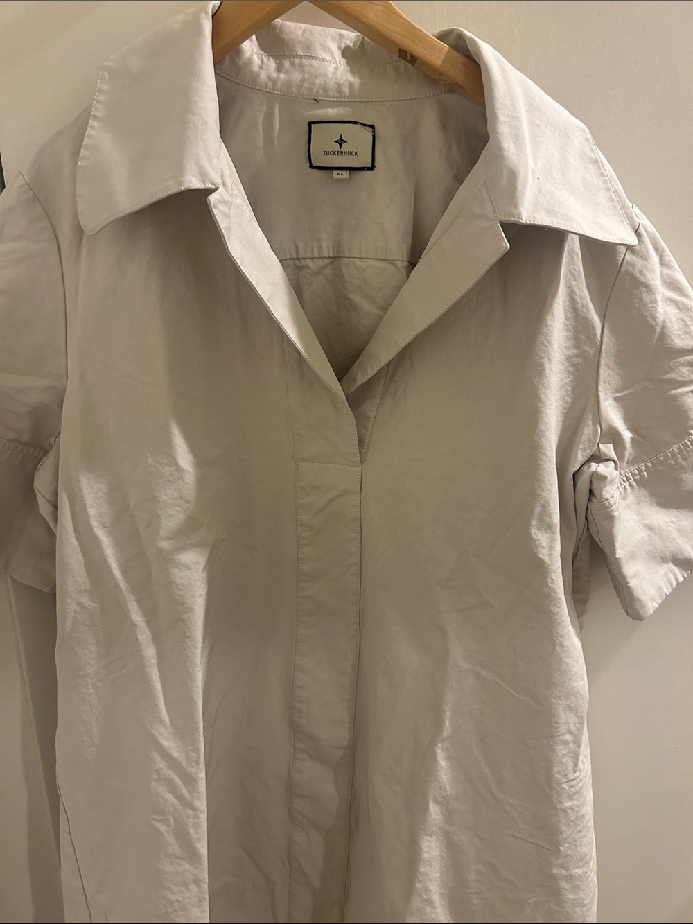 Tucker Light Beige Short Sleeve Button Down Shirt